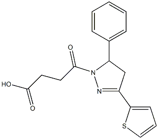 4-oxo-4-[5-phenyl-3-(2-thienyl)-4,5-dihydro-1H-pyrazol-1-yl]butanoic acid Struktur