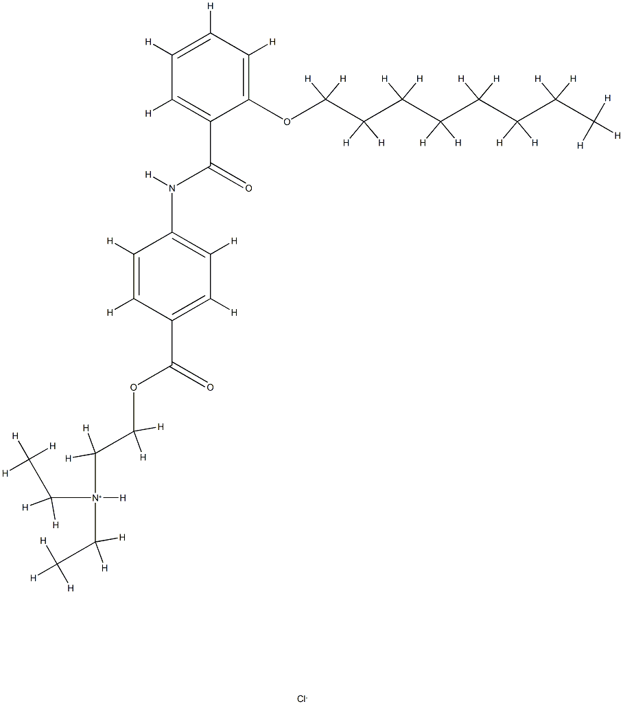 Procaine Related CoMpound HCl (Diethyl (2-Hydroxyethyl)-AMino-p-[o-(Octyloxy)benzaMido]benzoate hydrochloride) Struktur