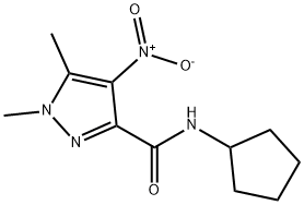 1H-Pyrazole-3-carboxamide,N-cyclopentyl-1,5-dimethyl-4-nitro-(9CI) Struktur