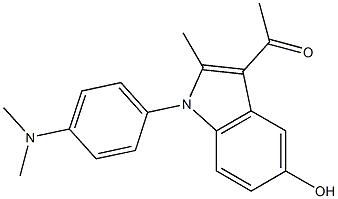 1-{1-[4-(dimethylamino)phenyl]-5-hydroxy-2-methyl-1H-indol-3-yl}ethanone Struktur