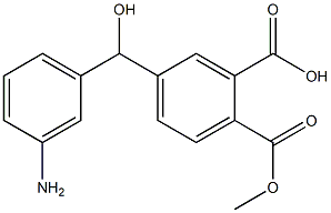 1,2-Benzenedicarboxylic acid, 4-((3-aminophenyl)hydroxymethyl)-, 1-methyl ester, homopolymer Struktur