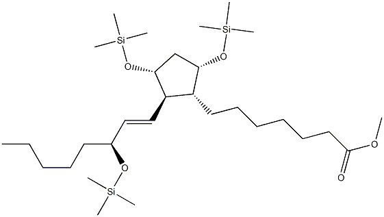 (9α,11α,13E,15S)-9,11,15-Tris(trimethylsilyloxy)prost-13-en-1-oic acid methyl ester Struktur