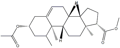 3β-(Acetyloxy)-17-methylandrost-5-ene-17β-carboxylic acid methyl ester Struktur