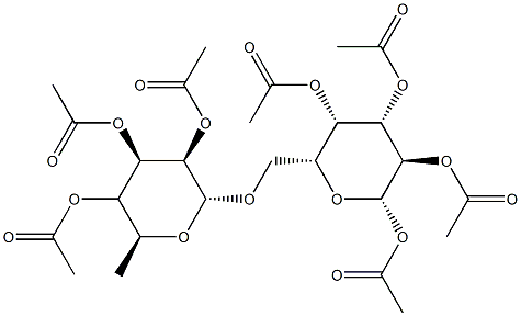 6-O-(2-O,3-O,4-O-Triacetyl-6-deoxy-α-L-mannopyranosyl)-β-D-glucopyranose tetraacetate Struktur