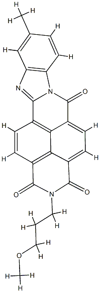 2-(3-methoxypropyl)-9(or 10)-methylbenzimidazo[2,1-b]benzo[lmn][3,8]phenanthroline-1,3,6(2H)-trione Struktur