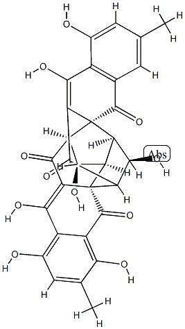 (1S,1'S,2R,2'R,3S,3'S,9aR,9'aR)-8-Hydroxyrugulosin Struktur