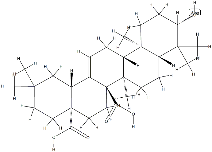 (18α)-3β-Hydroxyolean-12-ene-27,28-dioic acid Struktur