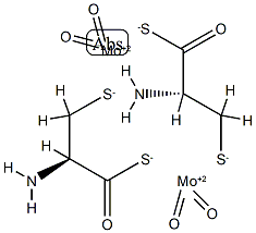 bis(cysteinato(2-)-N,O,S)dioxodi-mu-thioxodimolybdate(2-) Struktur