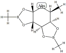 1-O,2-O:3-O,4-O-Bis(methylboranediyl)-6-deoxy-α-L-galactopyranose Struktur