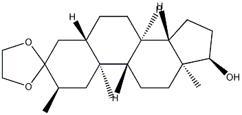 17α-Hydroxy-2α-methyl-5α-androstan-3-one ethylene acetal Struktur