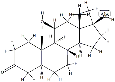 (5S,8S,9S,10S,11S,13S,14S,17S)-11,17-dihydroxy-10,13,17-trimethyl-2,4,5,6,7,8,9,11,12,14,15,16-dodecahydro-1H-cyclopenta[a]phenanthren-3-one Struktur