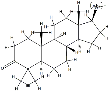 17β-Hydroxy-4,4-dimethyl-5α-androstan-3-one Struktur