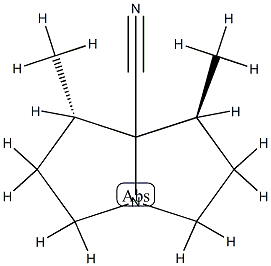 1H-Pyrrolizine-7a(5H)-carbonitrile,tetrahydro-1,7-dimethyl-,(1R,7R)-rel-(9CI) Struktur