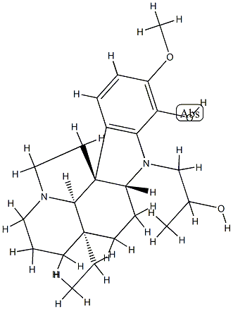 17-Hydroxy-16-methoxy-α-methylaspidospermidine-1-ethanol Struktur