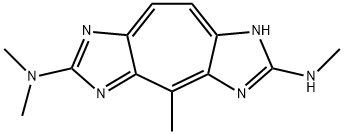 4-Methyl-2-methylamino-6-dimethylamino-1H-cyclohepta[1,2-d:4,5-d']diimidazole Struktur