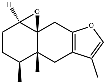 (1aR,9aS)-1aβ,2,4,4a,5,9-Hexahydro-4α,4aα,6-trimethyl-3H-oxireno[8,8a]naphtho[2,3-b]furan Struktur