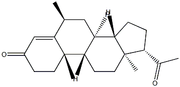 (10α)-6α-Methylpregn-4-ene-3,20-dione Struktur