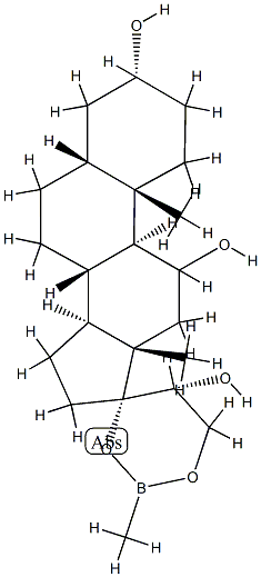 (20R)-17,21-[(Methylboranediyl)bisoxy]-5β-pregnane-3α,11,20-triol Struktur