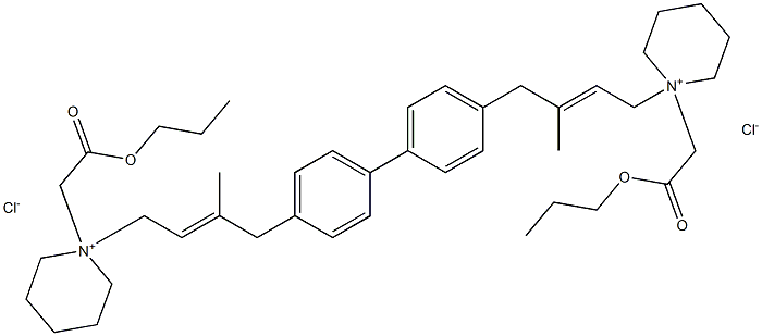 PiperidiniuM,1,1'-[[1,1'-biphenyl]-4,4'-diylbis(3-Methyl-2-butene-4,1-diyl)]bis[1-(2-oxo-2-propoxyethyl)-,dichloride (9CI) Struktur