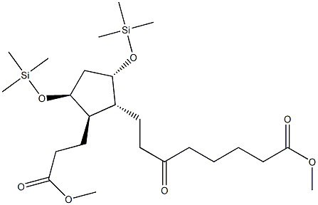 (1R)-2β-(3-Methoxy-3-oxopropyl)-3β,5α-bis(trimethylsilyloxy)-ε-oxocyclopentaneoctanoic acid methyl ester Struktur