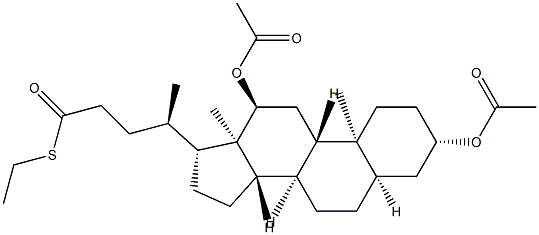 3β,12α-Bis(acetyloxy)-5β-cholane-24-thioic acid S-ethyl ester Struktur