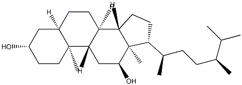 5β-Ergostane-3β,12α-diol Struktur