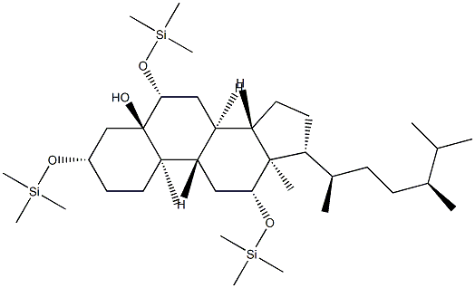 3β,6β,12β-Tris[(trimethylsilyl)oxy]-5α-ergostan-5-ol Struktur