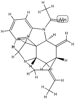 1-Acetyl-16,17,19,20-tetradehydrocuran Struktur