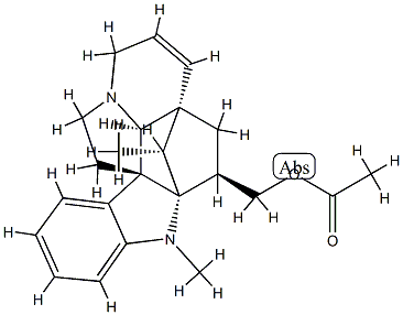 (5α,12β,19α,20R)-6,7-Didehydro-1-methyl-2α,20-cycloaspidospermidine-3β-methanol acetate Struktur