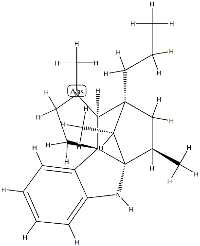 (3β,5α,12β,19α,20R)-3,9-Dimethyl-2α,20-cyclo-8,9-secoaspidospermidine Struktur