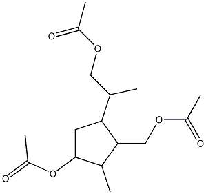 4-(Acetyloxy)-2-[(acetyloxy)methyl]-β,3-dimethyl-1-cyclopentaneethanol acetate Struktur