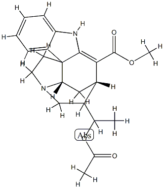 (20ξ)-19-Acetyloxy-2,16-didehydrocuran-17-oic acid methyl ester Struktur