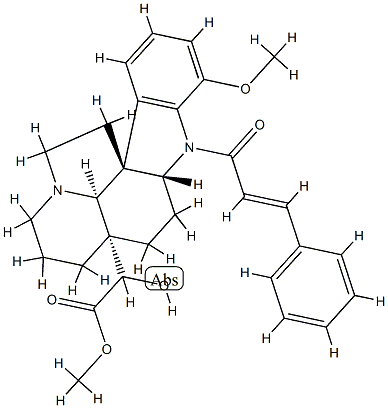 20-Hydroxy-17-methoxy-1-[(2E)-1-oxo-3-phenyl-2-propenyl]aspidospermidin-21-oic acid methyl ester Struktur