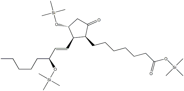 (8β,11R,13E,15S)-9-Oxo-11α,15-bis(trimethylsiloxy)prost-13-en-1-oic acid trimethylsilyl ester Struktur