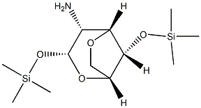 2-Amino-3,6-anhydro-1-O,4-O-bis(trimethylsilyl)-2-deoxy-α-D-glucopyranose Struktur