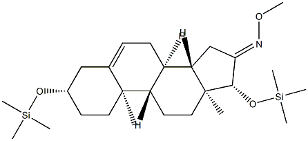 3β,17β-Bis(trimethylsiloxy)androst-5-en-16-one O-methyl oxime Struktur