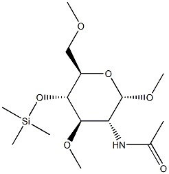 Methyl 2-(acetylamino)-3-O,6-O-dimethyl-4-O-(trimethylsilyl)-2-deoxy-α-D-glucopyranoside Struktur