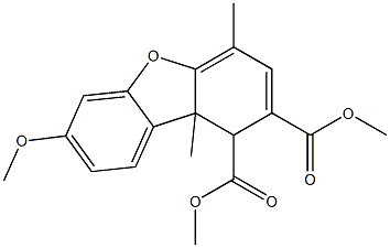 1,9b-Dihydro-7-methoxy-4,9b-dimethyl-1,2-dibenzofurandicarboxylic acid dimethyl ester Struktur