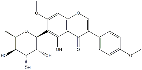 6-(6-Deoxy-α-L-mannopyranosyl)-5-hydroxy-7-methoxy-3-(4-methoxyphenyl)-4H-1-benzopyran-4-one Struktur