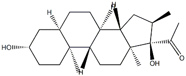 3β,17α-Dihydroxy-16α-methyl-5β-pregnan-20-one Struktur