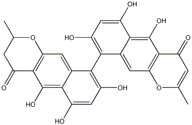 [aS,(+)]-2,3-Dihydro-5,5',6,6',8,8'-hexahydroxy-2,2'-dimethyl[9,9'-bi[4H-naphtho[2,3-b]pyran]]-4,4'-dione Struktur