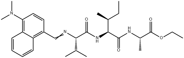 N-[[4-(Dimethylamino)-1-naphthalenyl]methylene]-L-Val-L-Ile-L-Ala-OEt Struktur