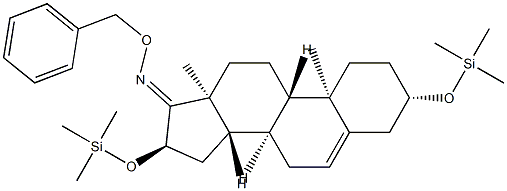 3β,16α-Bis(trimethylsiloxy)androst-5-en-17-one O-benzyl oxime Struktur