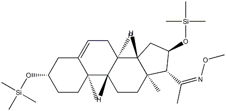 3β,16α-Bis(trimethylsiloxy)pregn-5-en-20-one O-methyl oxime Struktur