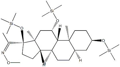 3α,11β,17-Tris(trimethylsiloxy)-5β-pregnan-20-one O-methyl oxime Struktur