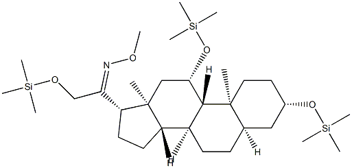 3β,11β,21-Tris(trimethylsiloxy)-5β-pregnan-20-one O-methyl oxime Struktur