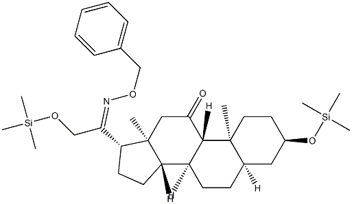 3α,21-Bis(trimethylsiloxy)-20-(phenylmethoxyimino)-5β-pregnan-11-one Struktur