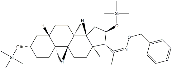 3β,16α-Bis(trimethylsiloxy)-5α-pregnan-20-one O-benzyl oxime Struktur