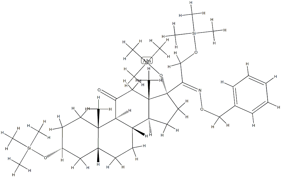 3α,17,21-Tris(trimethylsiloxy)-20-(phenylmethoxyimino)-5β-pregnan-11-one Struktur