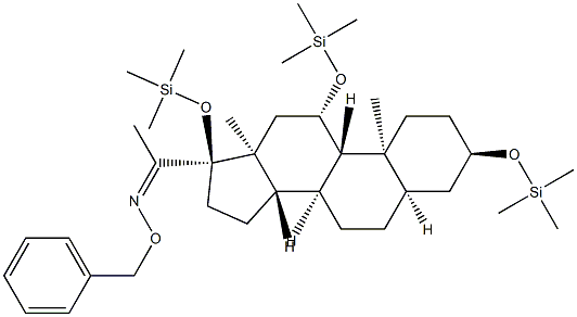 3α,11β,17-Tris(trimethylsiloxy)-5β-pregnan-20-one O-benzyl oxime Struktur